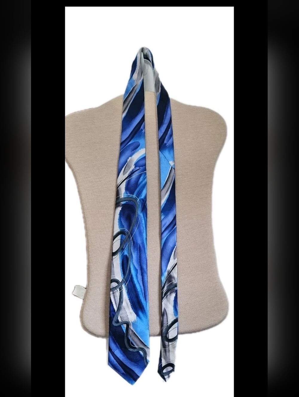 Jerry Garcia Silk Necktie "Duck Worm Alarm" Collection 61 Blue Abstract Vintage